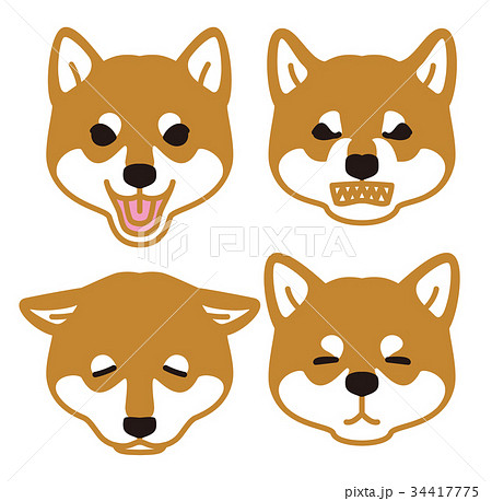 柴犬の表情のイラスト素材