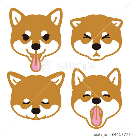 柴犬の表情のイラスト素材