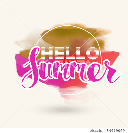 Hello Summer on color blob. 34419069