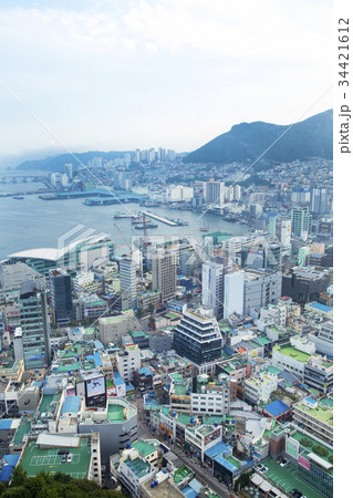 釜山タワー展望台からの風景：チャガルチ市場方面 34421612