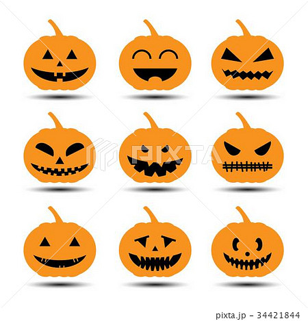 Set of pumpkins emotion icon for Halloween 34421844