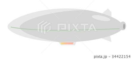 Airship Grey Balloon Aerostat Isolated on White 34422154