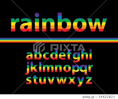rainbow colored alphabet lowercase 34422821