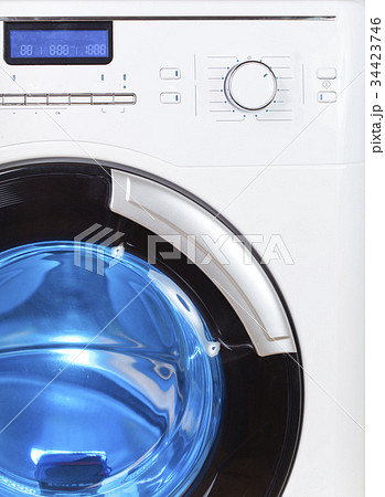washing machine - a close up of the display and a washing machine - a close up of the display and a 34423746
