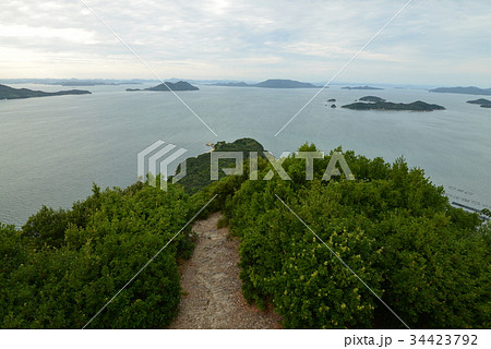 屋島遊鶴亭より長崎ノ鼻 瀬戸内海 香川県高松市 の写真素材