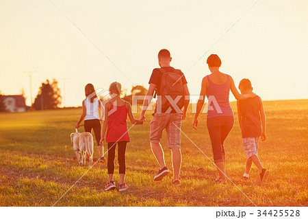Family with dog on the trip 34425528