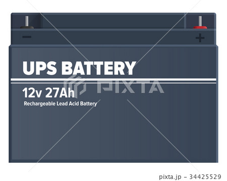 Ups Rechargeable Lead-Acid Battery Isolated Vector 34425529