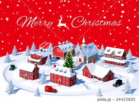 クリスマス 街 red Merry Xmas 34425605