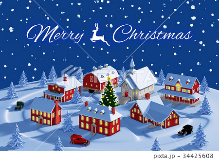 クリスマス 街 夜 Merry Xmas 34425608
