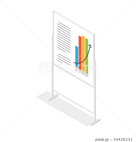 White Placard with Growing Schedule Cartoon Style 34426331