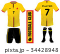 Set of soccer kit or football jersey t-shirt 34428948