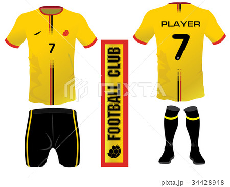 Set of soccer kit or football jersey t-shirt Set of soccer kit or football jersey t-shirt 34428948