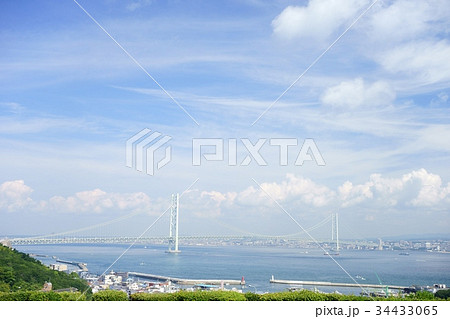 淡路島側からの明石海峡大橋3 淡路島側からの明石海峡大橋3 34433065