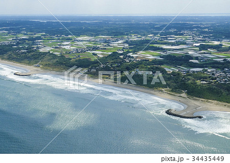 空撮　鹿島灘のヘッドランド　 34435449