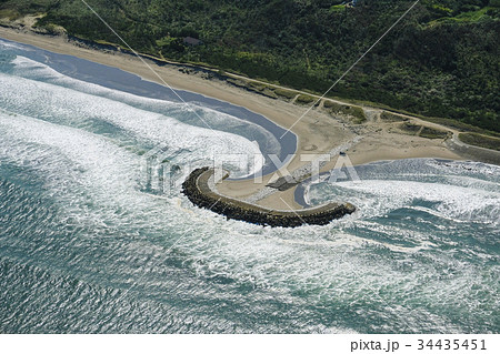 空撮 鹿島灘のヘッドランド  空撮 鹿島灘のヘッドランド  34435451