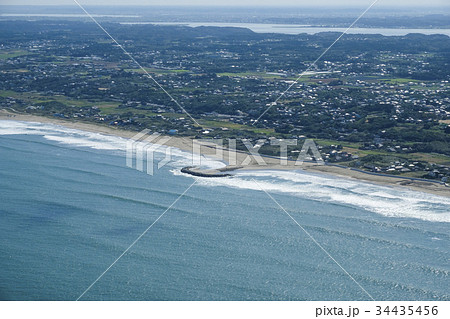 空撮　鹿島灘のヘッドランド　 34435456