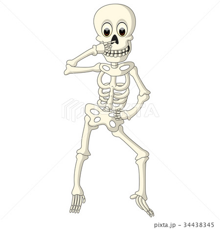 Cartoon funny human skeleton dancing - Stock Illustration [34438345] - PIXTA