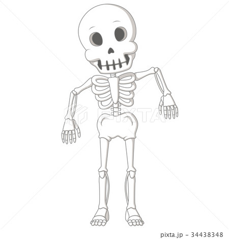 Cartoon funny human skeleton dance 34438348