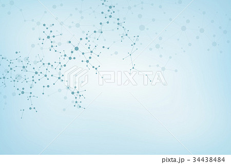 Molecule structure dna and neurons, connected 34438484