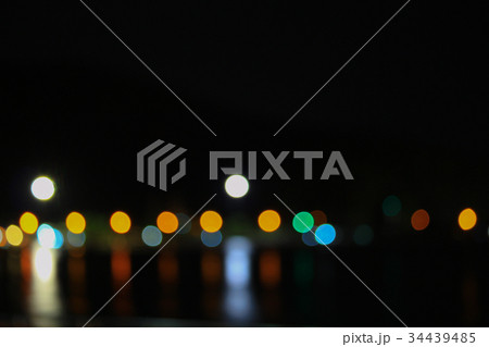 Abstract night light bokeh Blur River with reflex Abstract night light bokeh Blur River with reflex 34439485