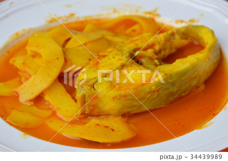 boiled red mango fish with pickled bamboo shoot boiled red mango fish with pickled bamboo shoot 34439989