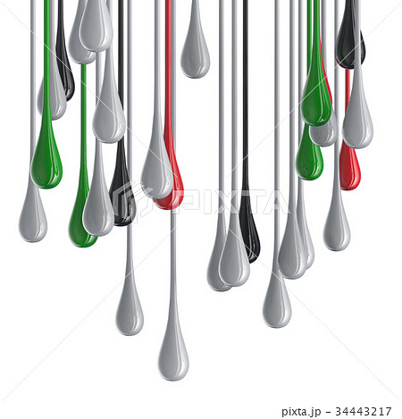 3D color glossy paint drop blobs 34443217