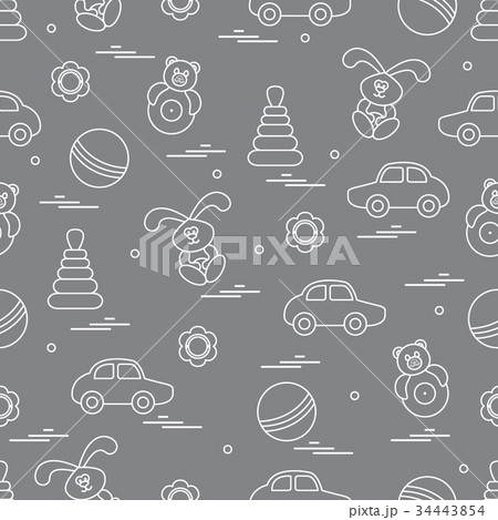 Vector pattern of different toys 34443854