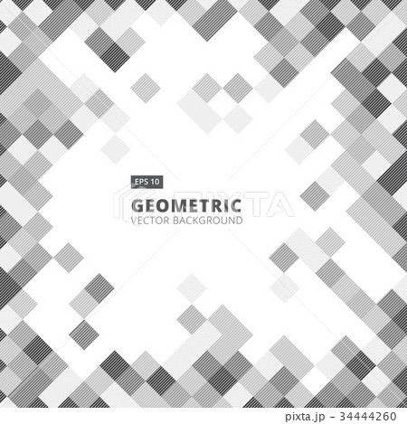 Abstract diagonal line art geometric square gray 34444260
