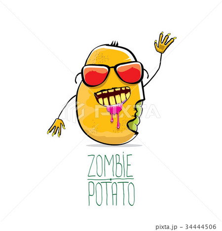 vector funny cartoon cute orange zombie potato 34444506
