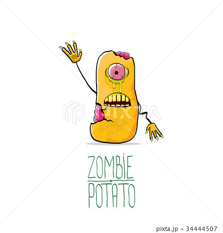vector funny cartoon cute orange zombie potato vector funny cartoon cute orange zombie potato 34444507