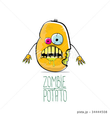 vector funny cartoon cute orange zombie potato vector funny cartoon cute orange zombie potato 34444508