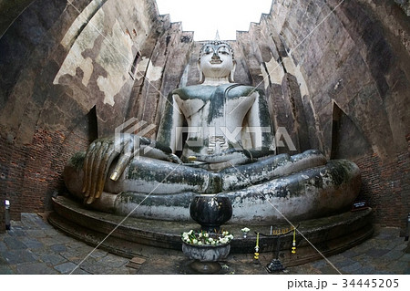 タイ王国スコータイ県ワット・シーチュムのアチャナ仏(Wat Si Chum) タイ王国スコータイ県ワット・シーチュムのアチャナ仏(Wat Si Chum) 34445205