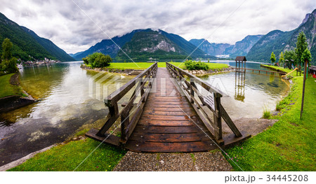 wooden bridge over the river wooden bridge over the river 34445208