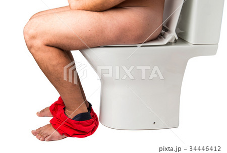 Man on the toilet isolated Man on the toilet isolated 34446412