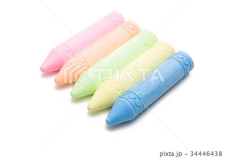 chalks in a variety of colors arranged chalks in a variety of colors arranged 34446438