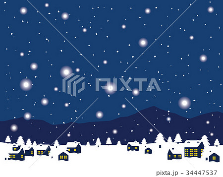 雪の町並み 34447537