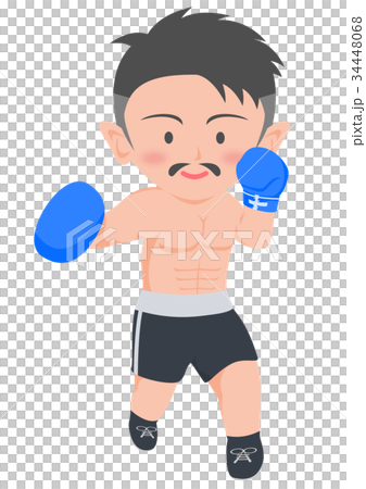 ボクシング　右フック　ベテランボクサー 34448068