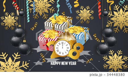 New year 2018 confetti and fame celebration 34448380