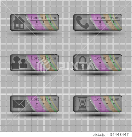 transparent banners with different character icons 34448447