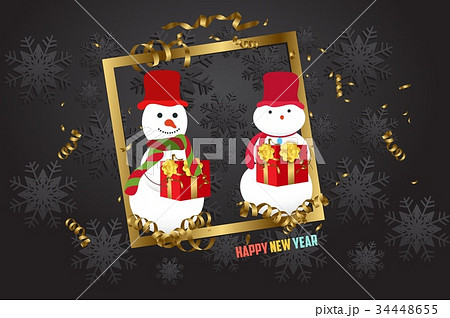 Luxury elegant Merry Christmas - with snowman Luxury elegant Merry Christmas - with snowman 34448655