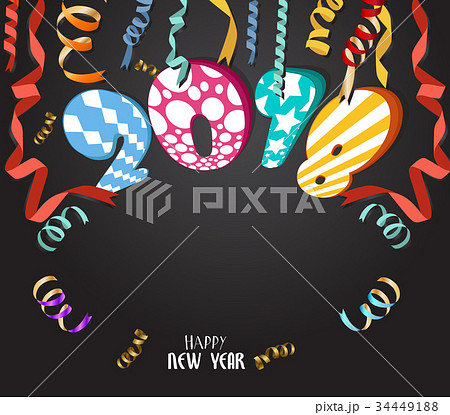 New year 2018. Colorful design 34449188