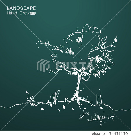 Natural landscape in Hand drawn style Natural landscape in Hand drawn style 34451150
