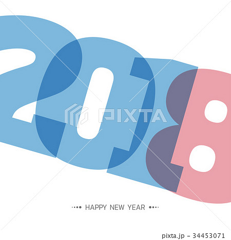 Happy new 2018 year. Greetings card design Happy new 2018 year. Greetings card design 34453071