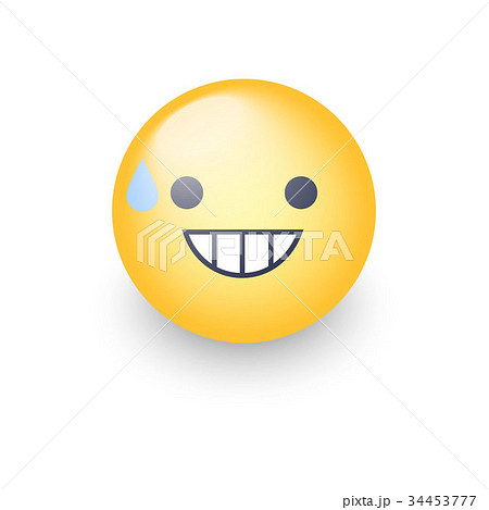Smiling Face with Open Mouth and Cold Sweatのイラスト素材