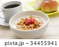 朝食 ヨーグルト パン サンドイッチ コーヒー 34455941
