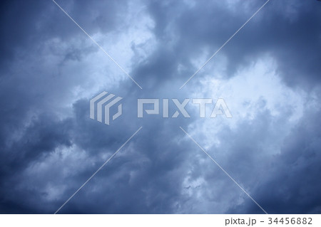 blue sky and formation rain cloud dark  34456882