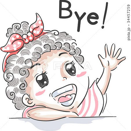 Kid Girl Wave Goodbye 34457259