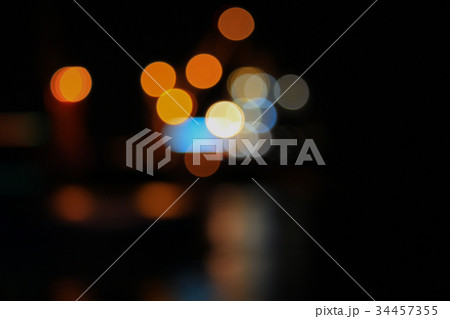 Abstract night light bokeh River with reflect 34457355