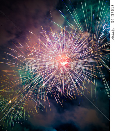 Colorful fireworks of various colors Colorful fireworks of various colors 34457618