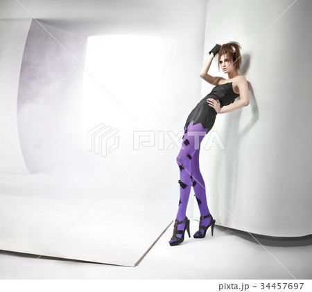 Fashion style portrait of a stylish girl 34457697